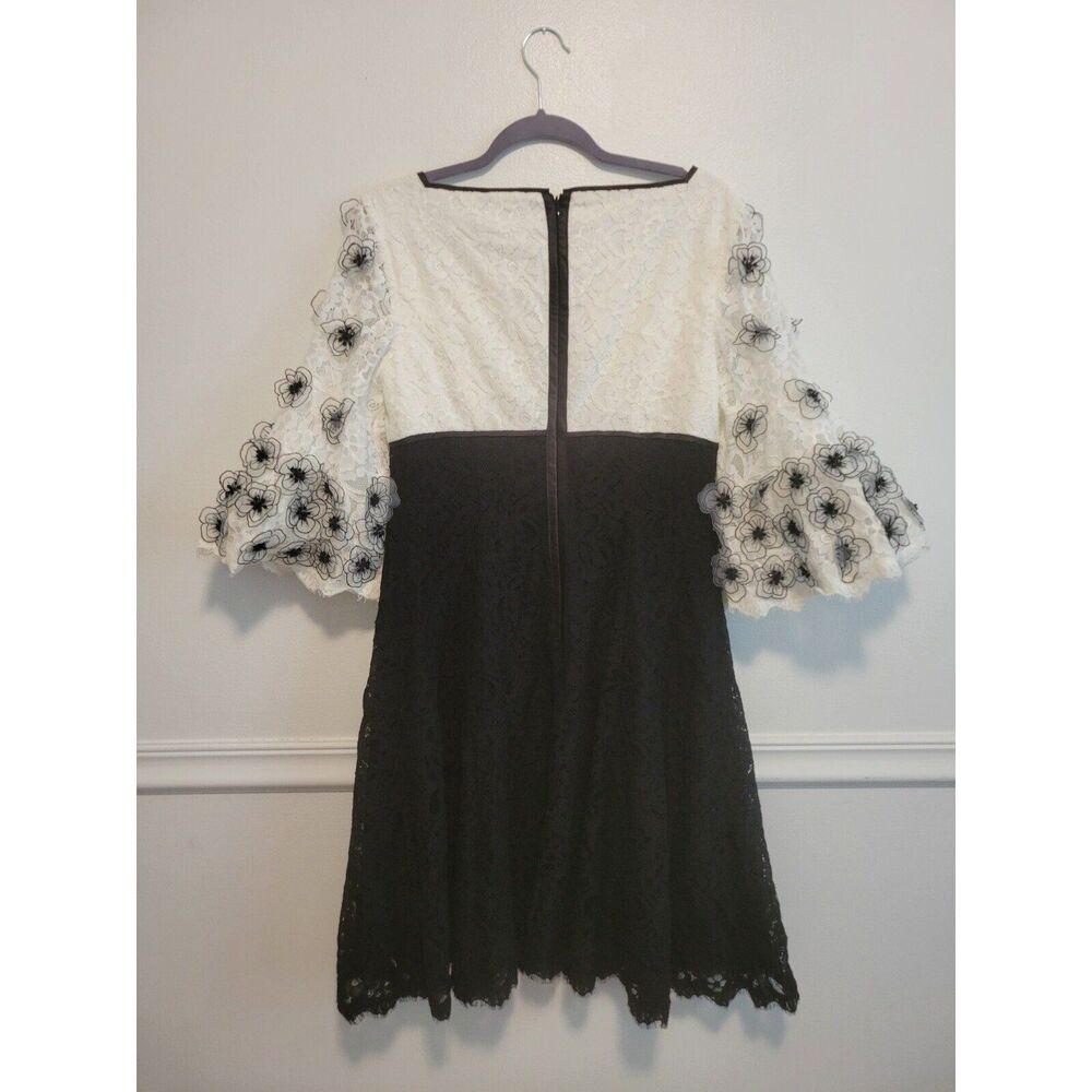New without tags sz 8 Shani fit flare lace applique sleeve mini dress sequin - Picture 4 of 6